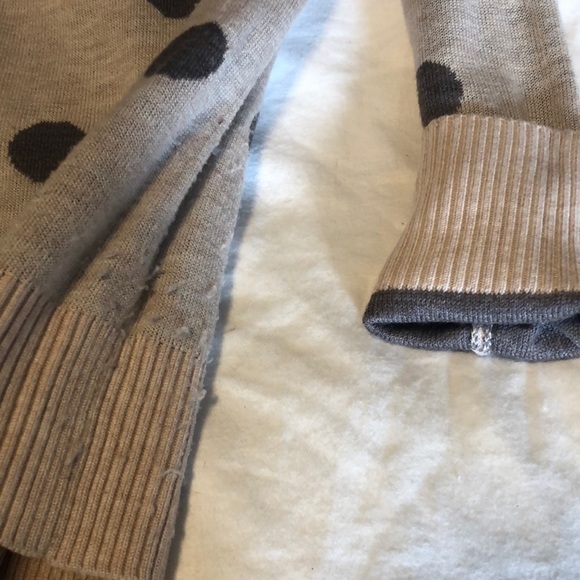 Nordstrom polka dot blush and gray sweater - Picture 3 of 4
